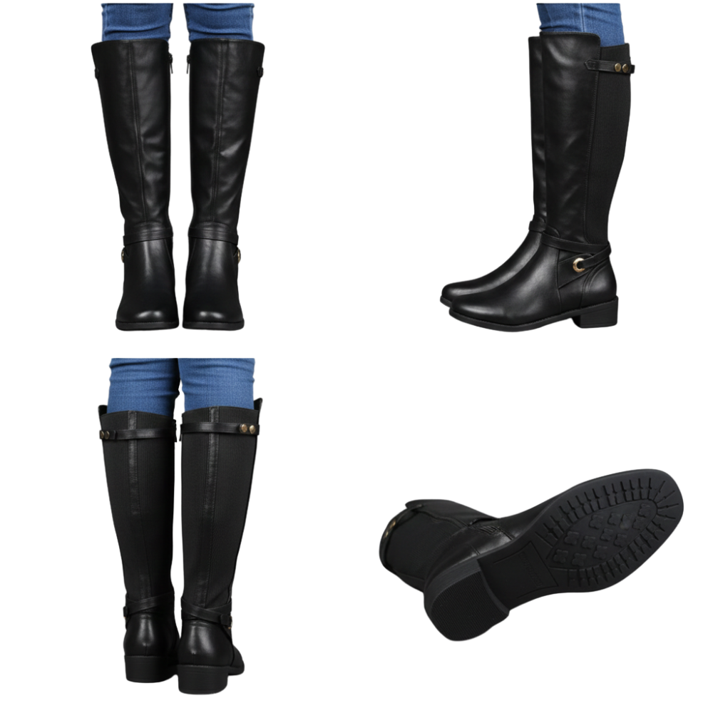 Stiefel Damen Wadenhoch rutschhemmend mit verstellbarem Verschluss