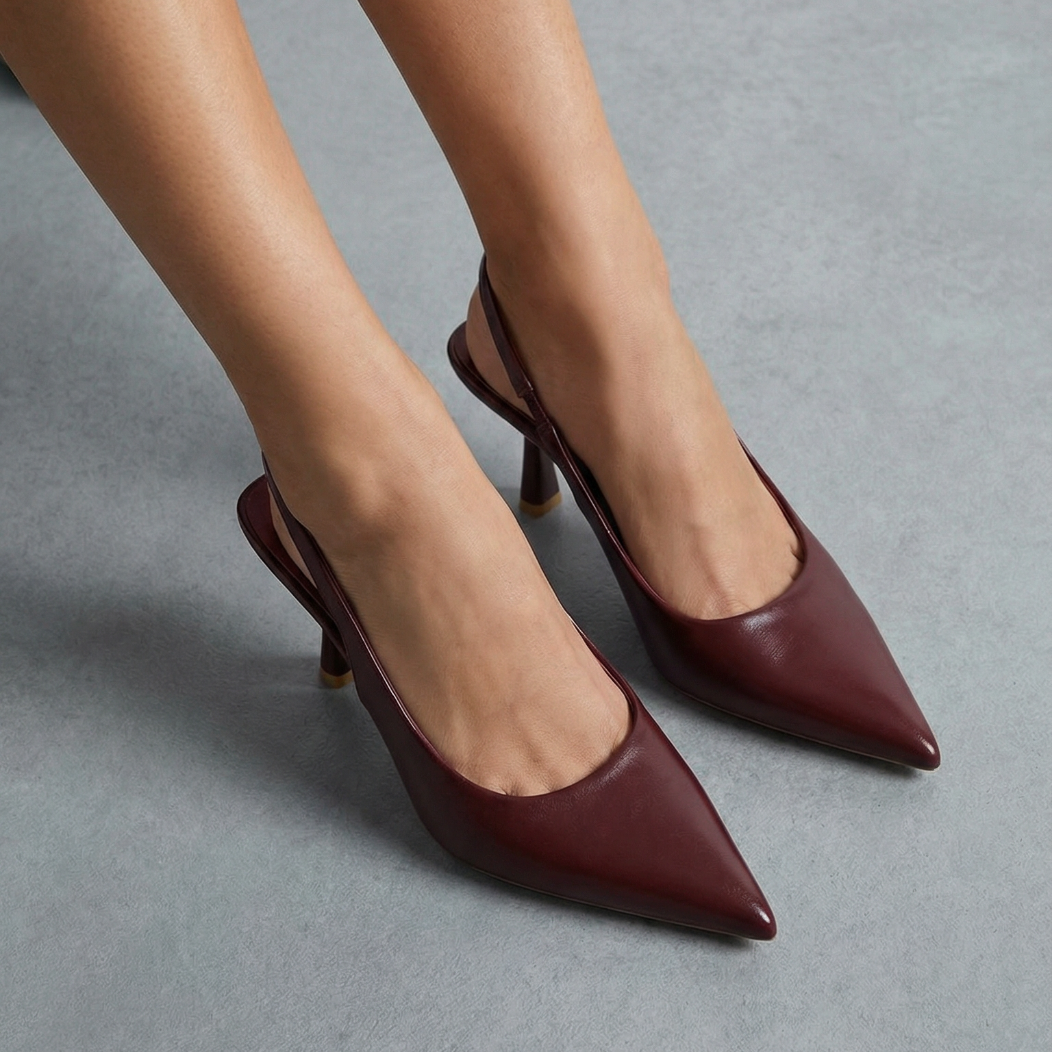 Absatzschuhe Damen Spitze Form mit Fersenriemen