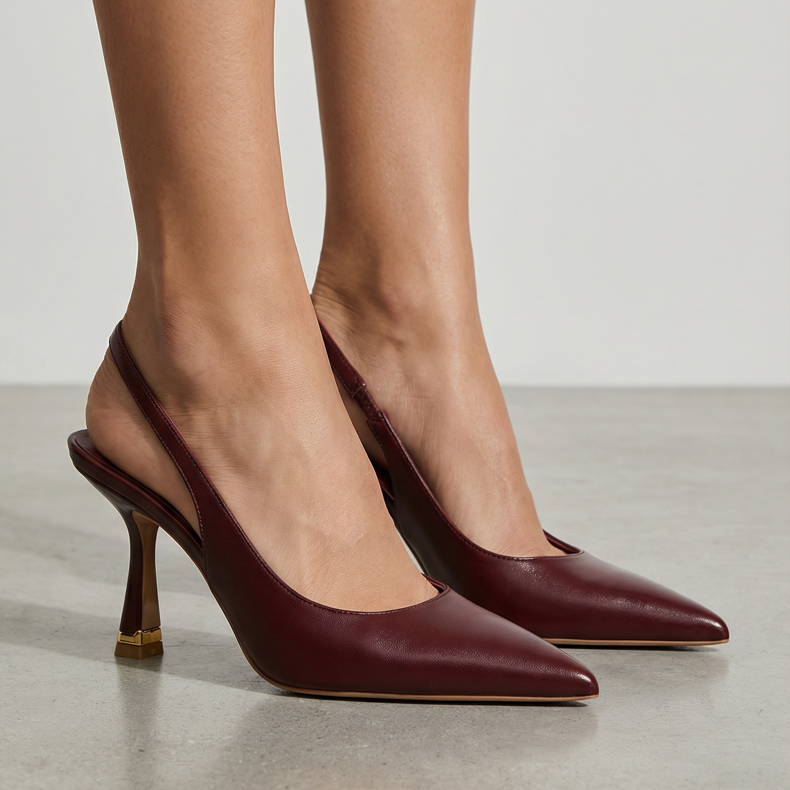 Absatzschuhe Damen Spitze Form mit Fersenriemen