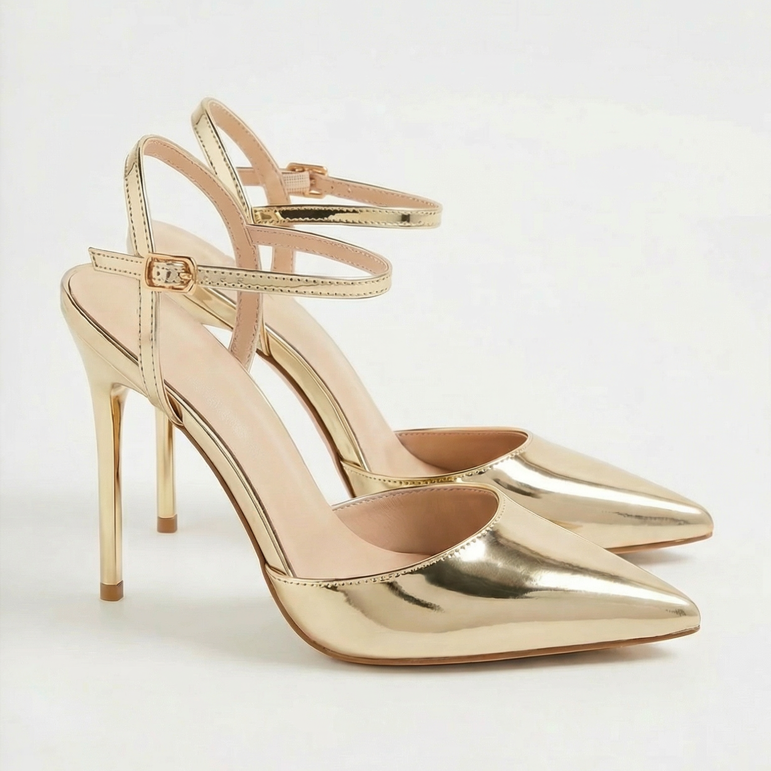 Absatzschuhe Damen Spitze Form mit Knöchelriemen