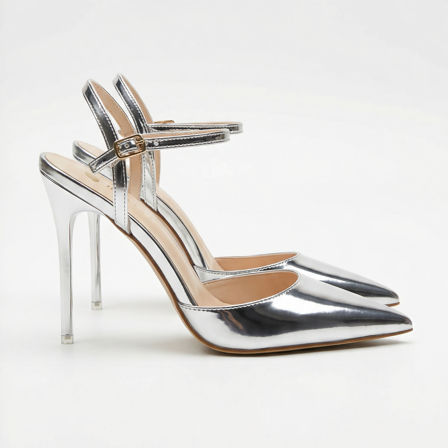 Absatzschuhe Damen Spitze Form mit Knöchelriemen