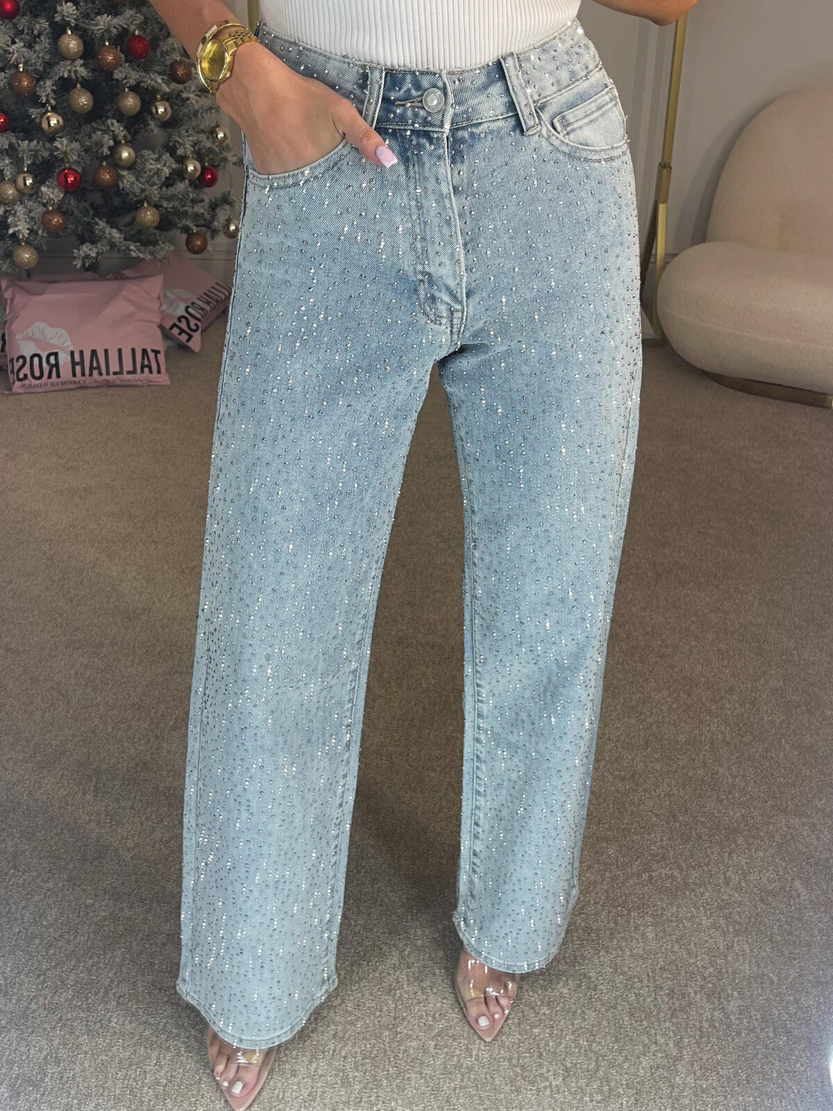 Damen Jeans Gerade Normalpassform