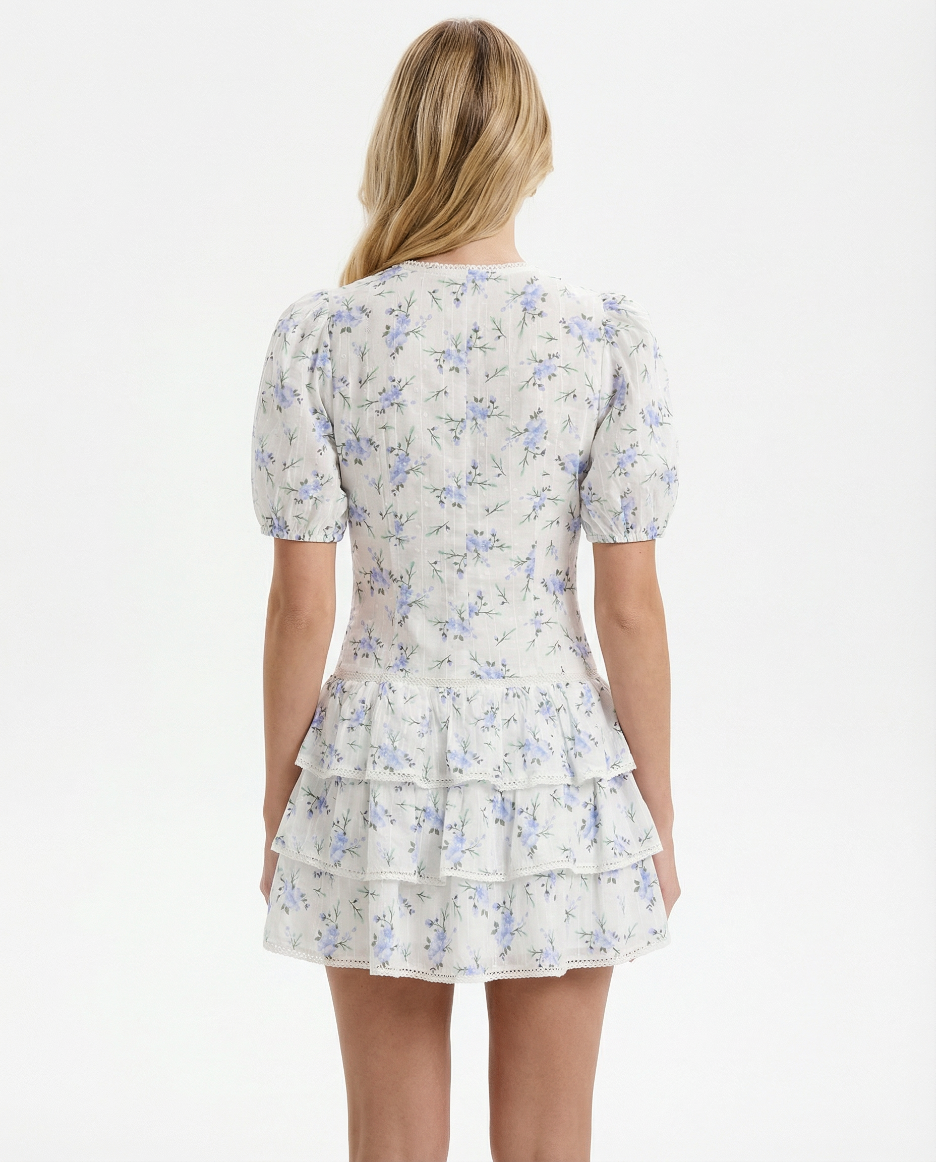 Damen Minikleid V-Ausschnitt mit Konstruktionsdetails