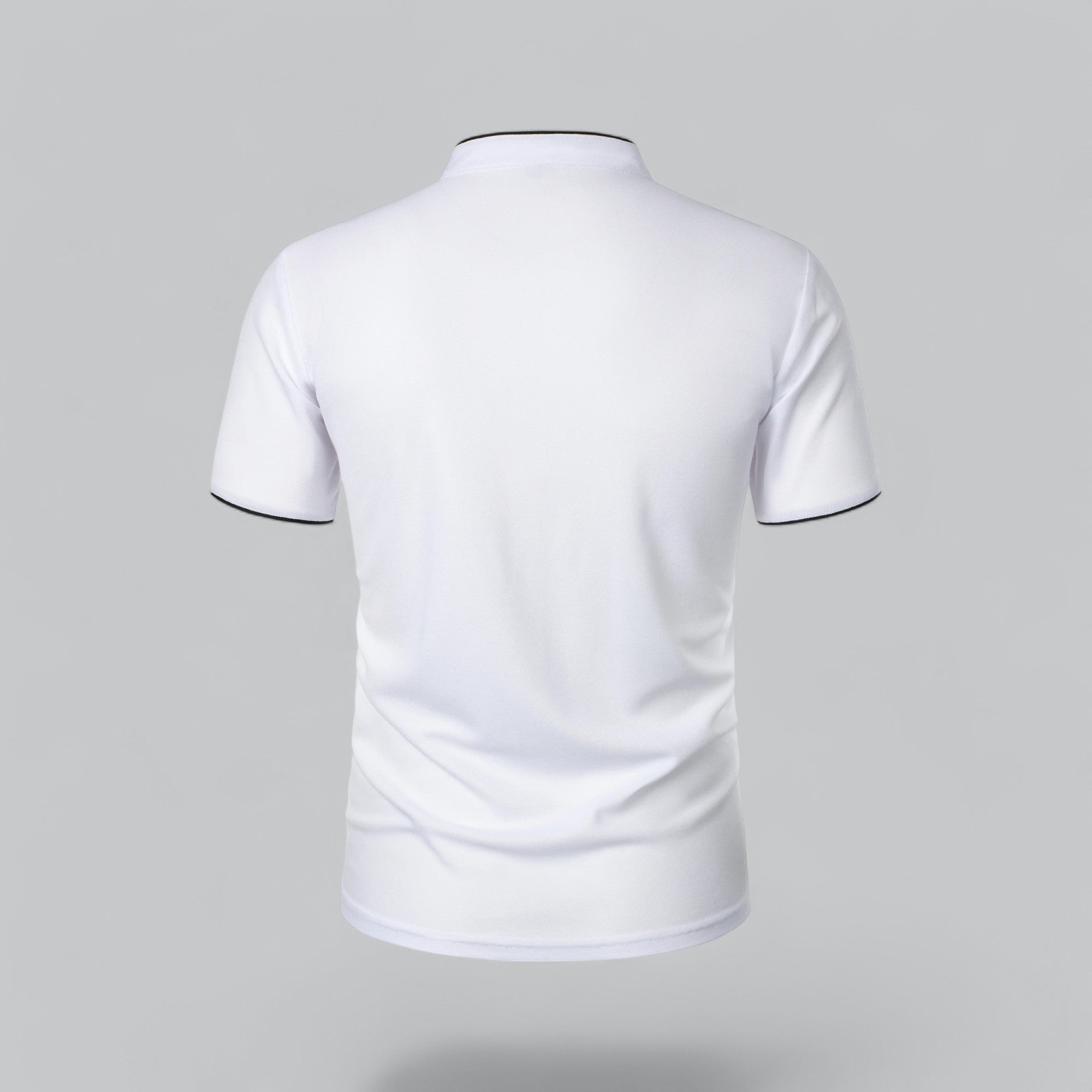 Poloshirt Herren Ohne Kragen Kurzarm Minimalistischer Stil