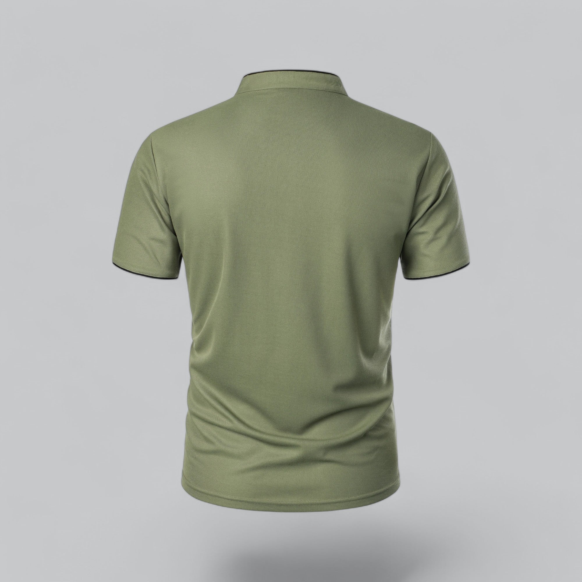 Poloshirt Herren Ohne Kragen Kurzarm Minimalistischer Stil