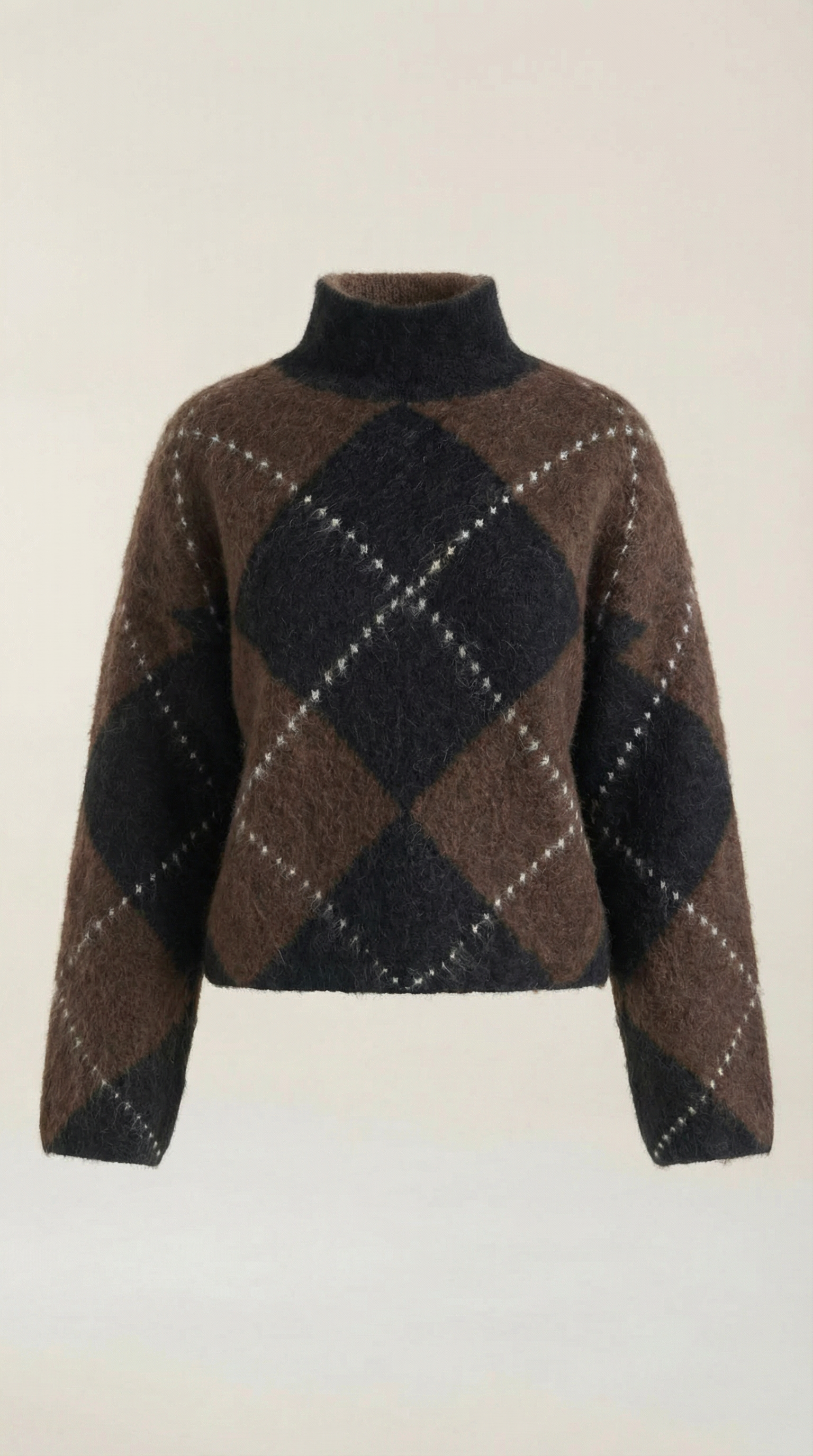 Rollkragenpullover Damen Weiter Schnitt mit lockerer Passform