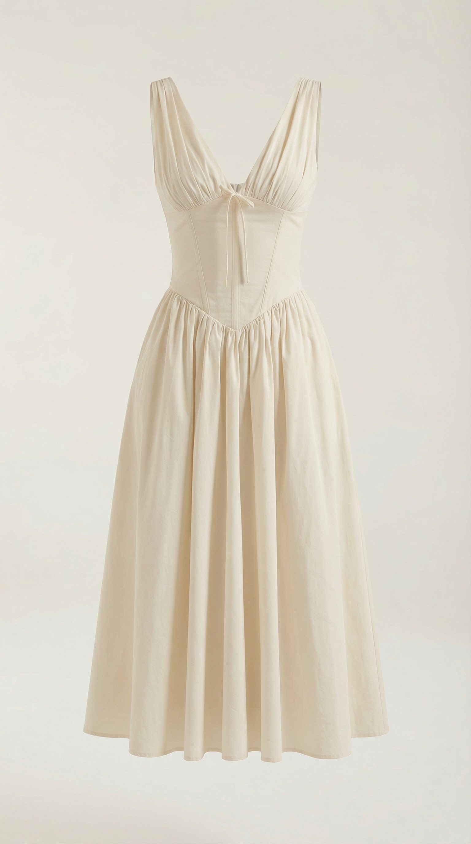 Midikleid Damen Tailliertes Oberteil V-Ausschnitt Geraffter Rock