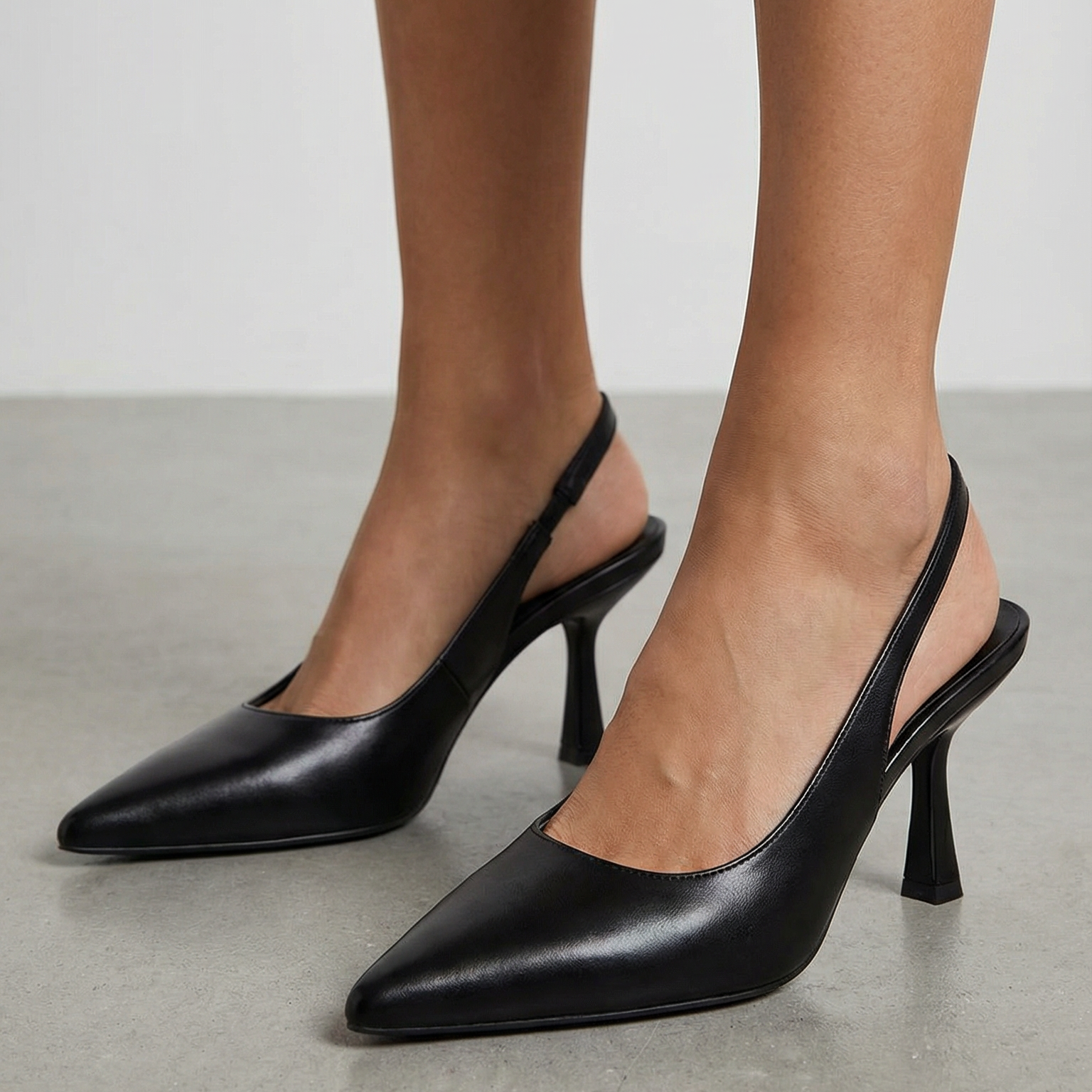 Absatzschuhe Damen Spitze Form mit Fersenriemen