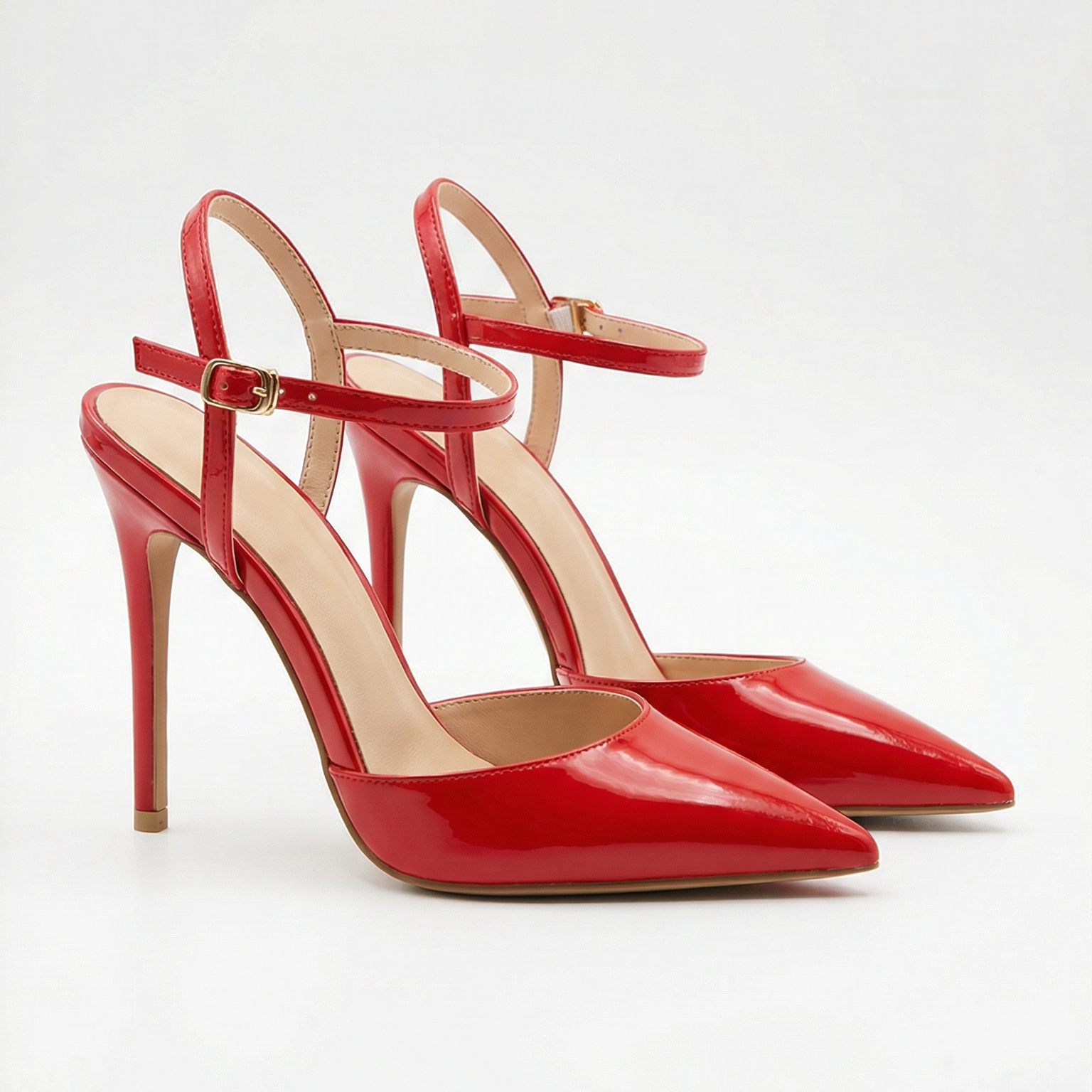 Absatzschuhe Damen Spitze Form mit Knöchelriemen