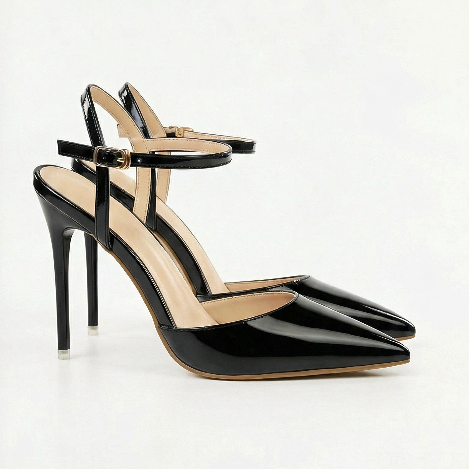 Absatzschuhe Damen Spitze Form mit Knöchelriemen