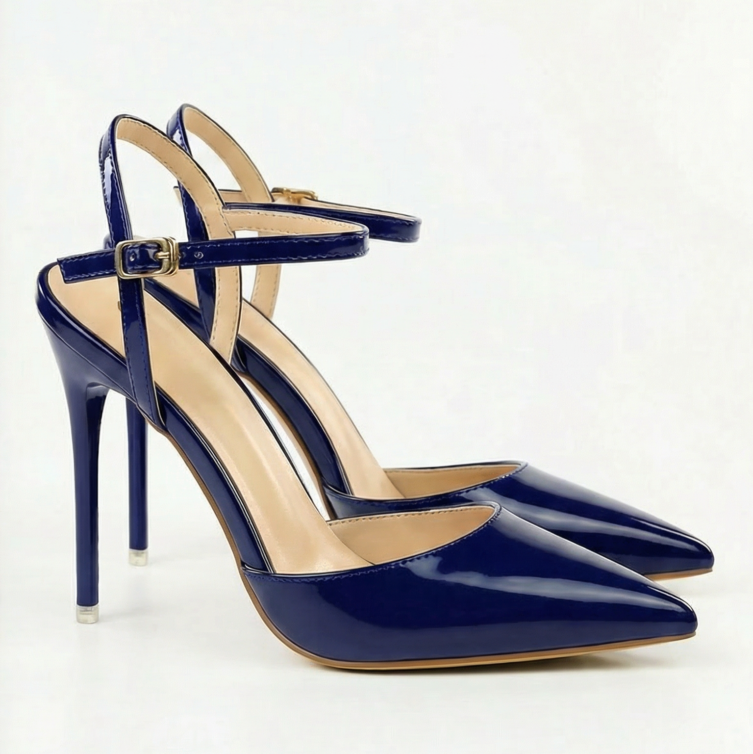 Absatzschuhe Damen Spitze Form mit Knöchelriemen