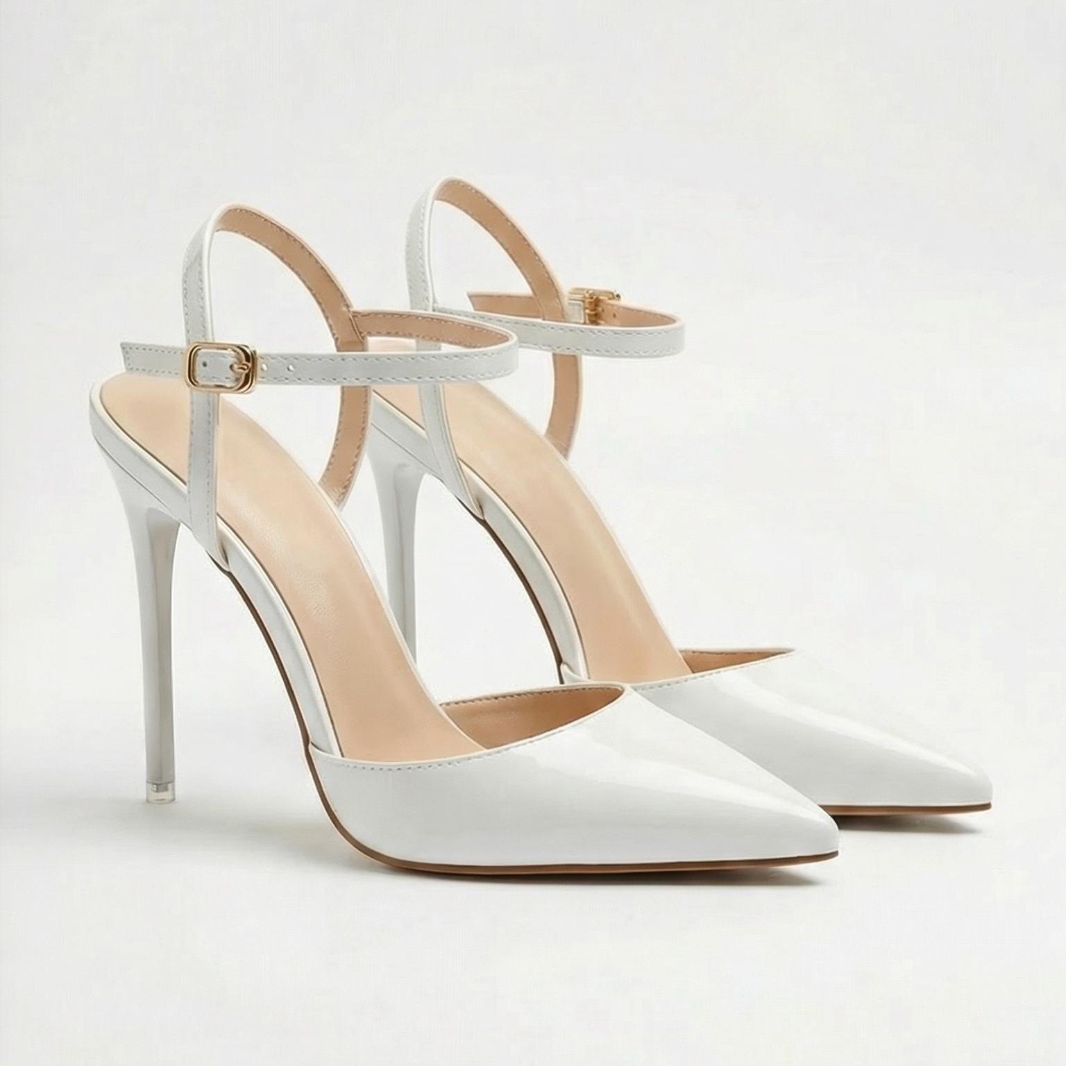 Absatzschuhe Damen Spitze Form mit Knöchelriemen