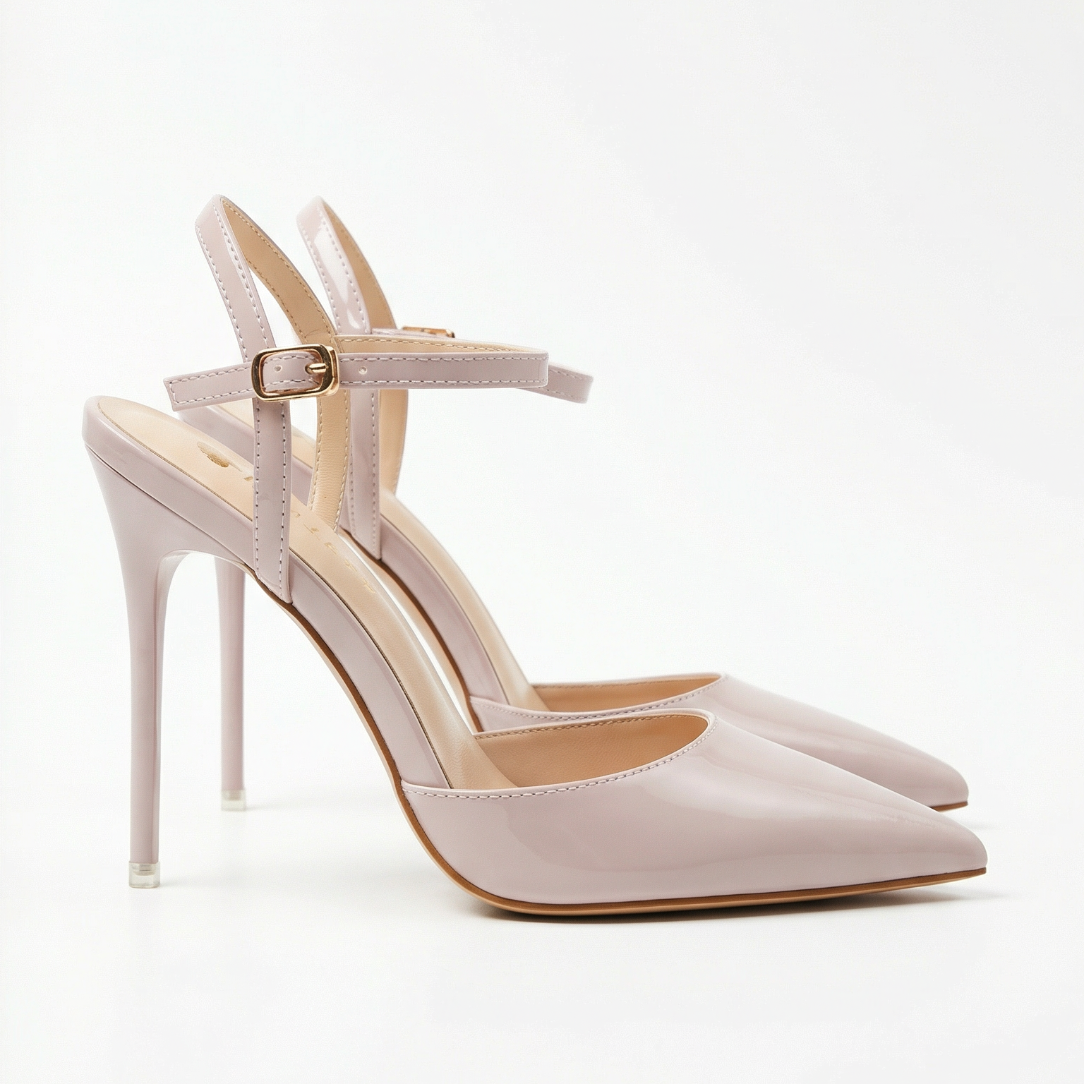 Absatzschuhe Damen Spitze Form mit Knöchelriemen