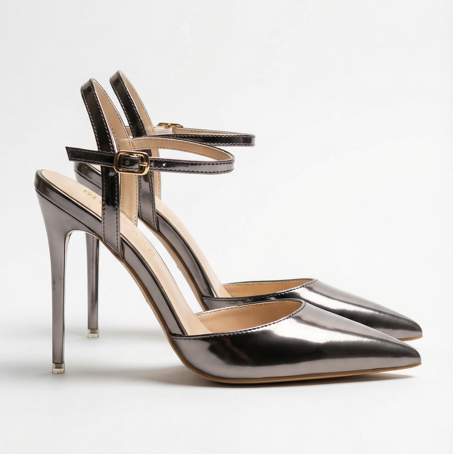 Absatzschuhe Damen Spitze Form mit Knöchelriemen