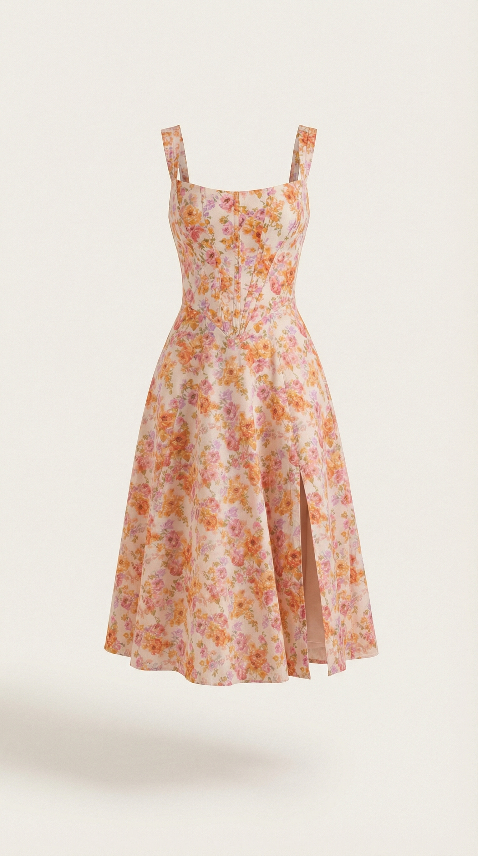 Damen Midikleid Herzausschnitt A-Linie Schnitt