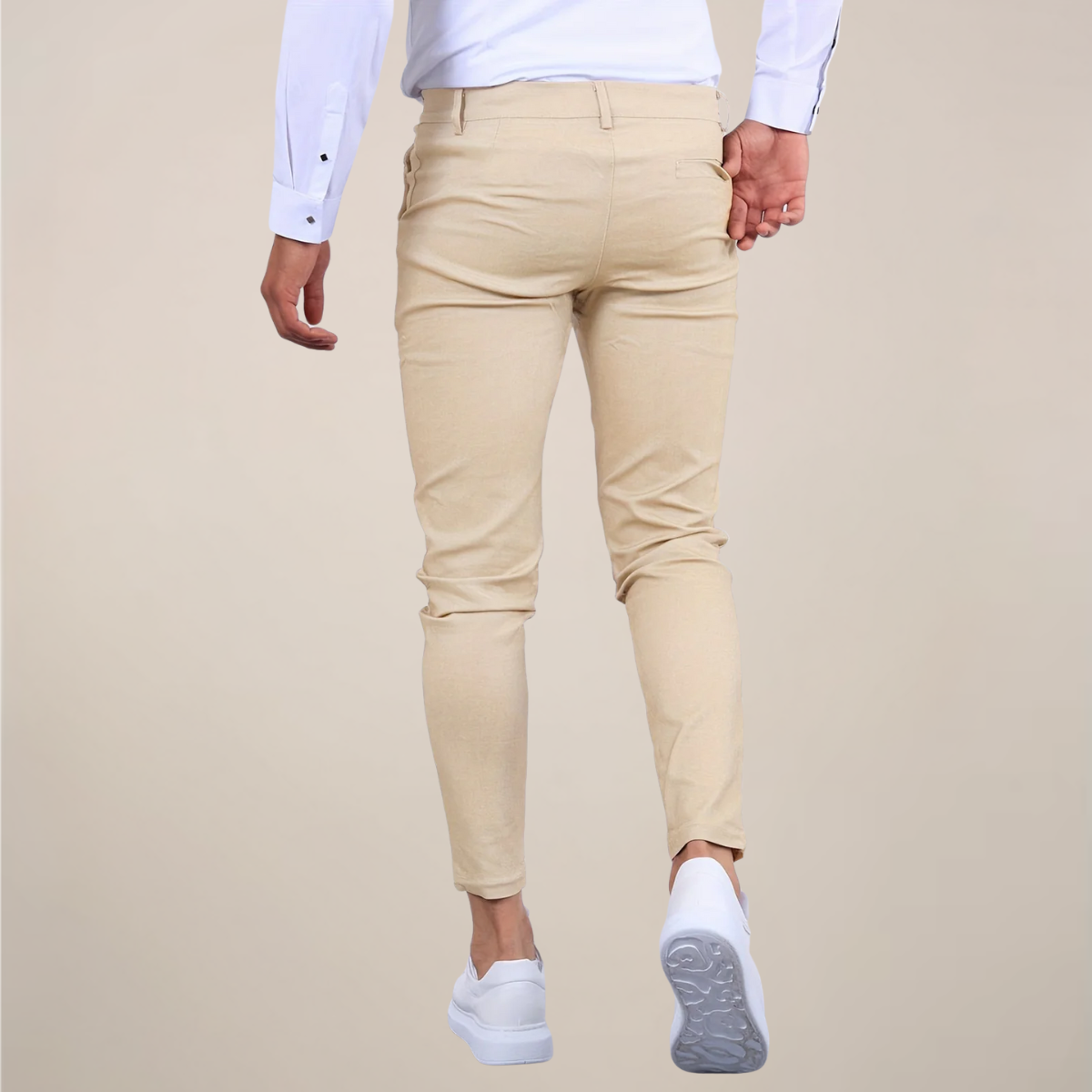 Hose Herren Schmale Passform Hüfte Bein Enger Saum