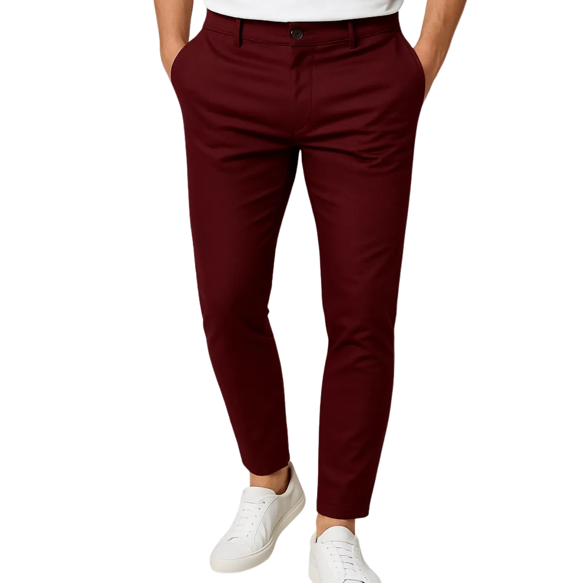 Hose Herren Schmale Passform Glatte Vorderseite
