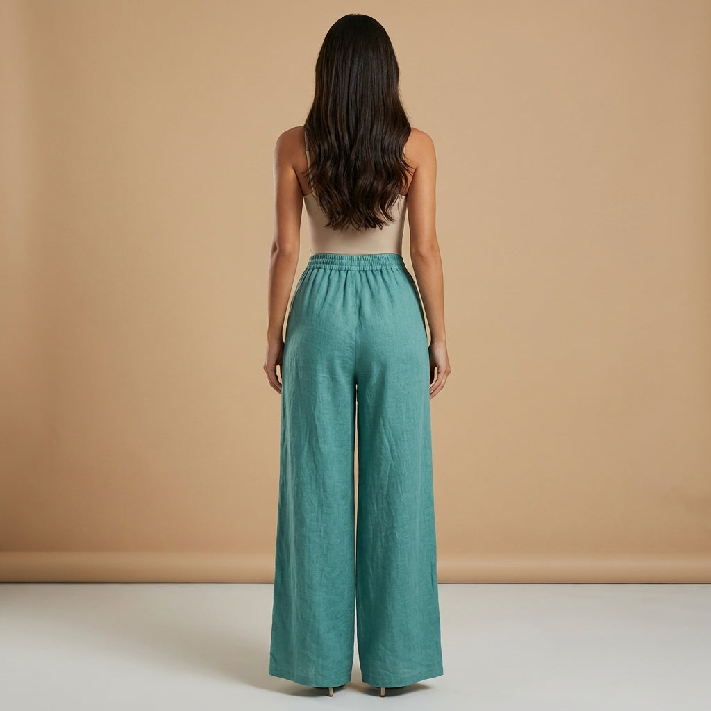 Hose Damen – Weites Bein & elastischer Bund, lockere Passform