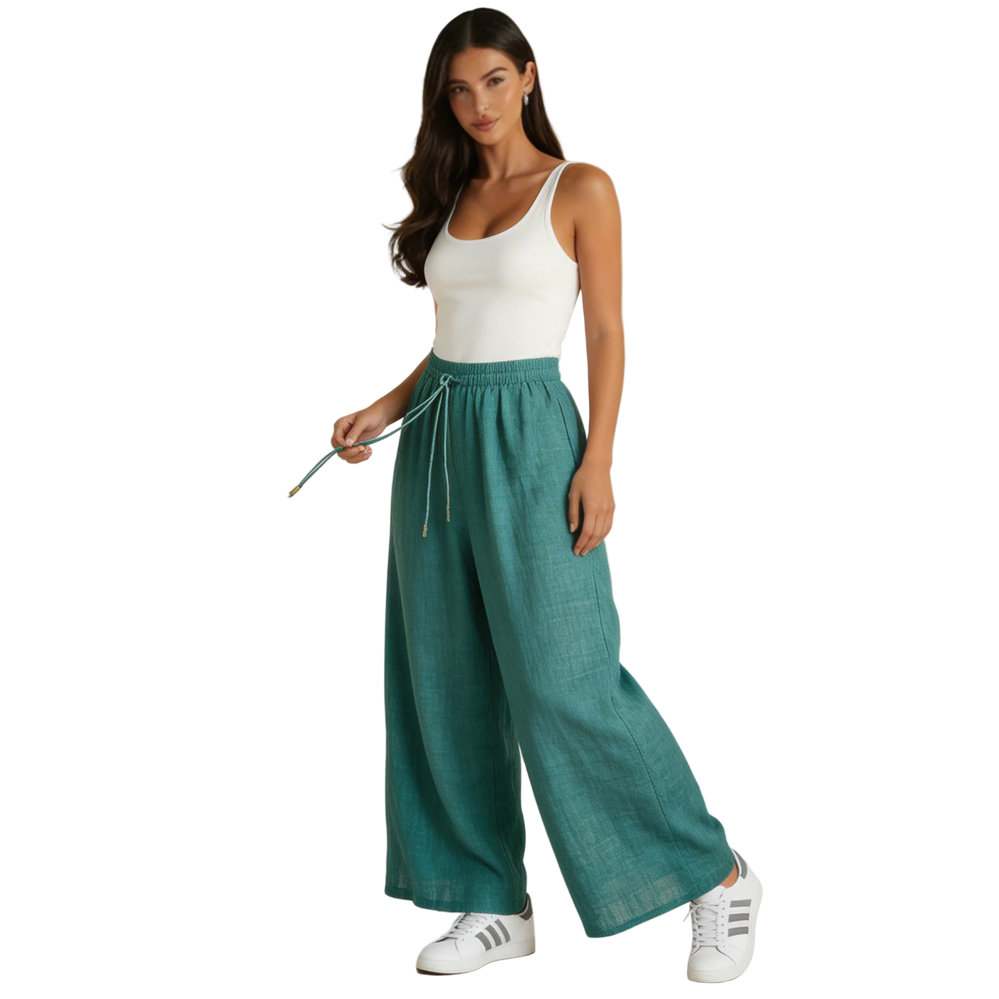 Hose Damen – Weites Bein & elastischer Bund, lockere Passform