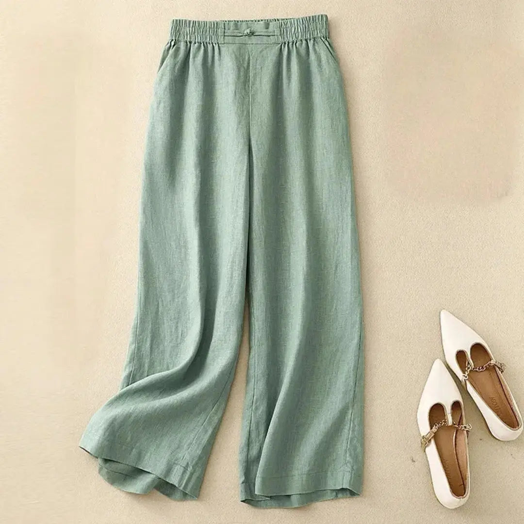 Hose Damen – Weites Bein, Gummibund & Schlupfform