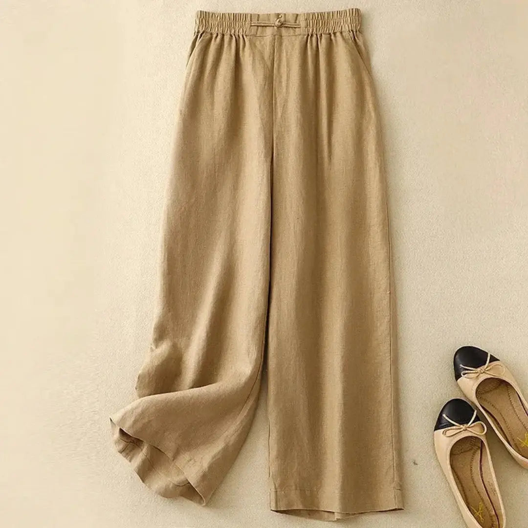 Hose Damen – Weites Bein, Gummibund & Schlupfform