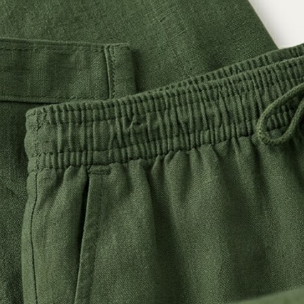 Leinen Set Herren Hemd Shorts Lockere Passform Baumwoll Leinen