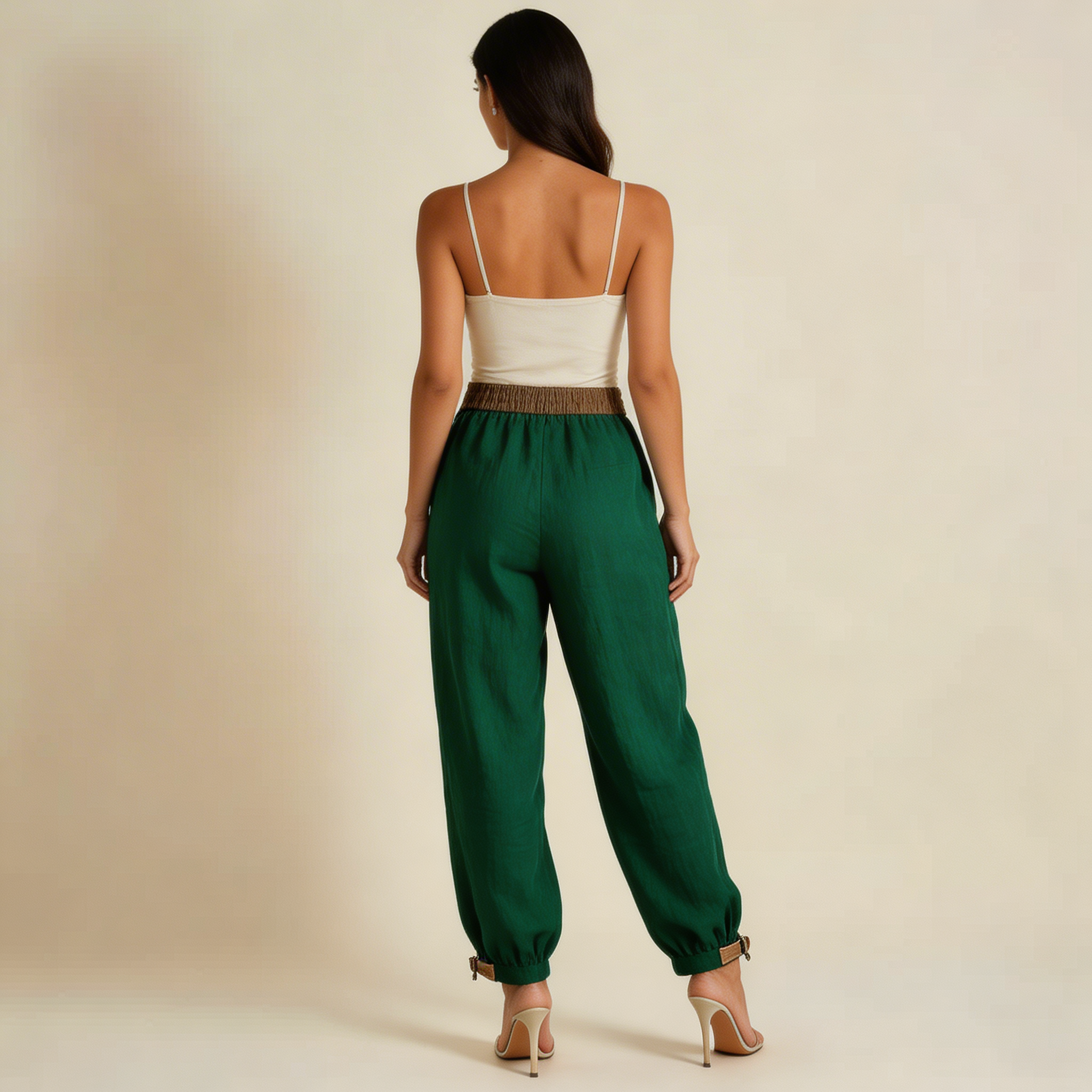 Leinenhose Damen – Lockere Passform, Kordelzug & Bündchen