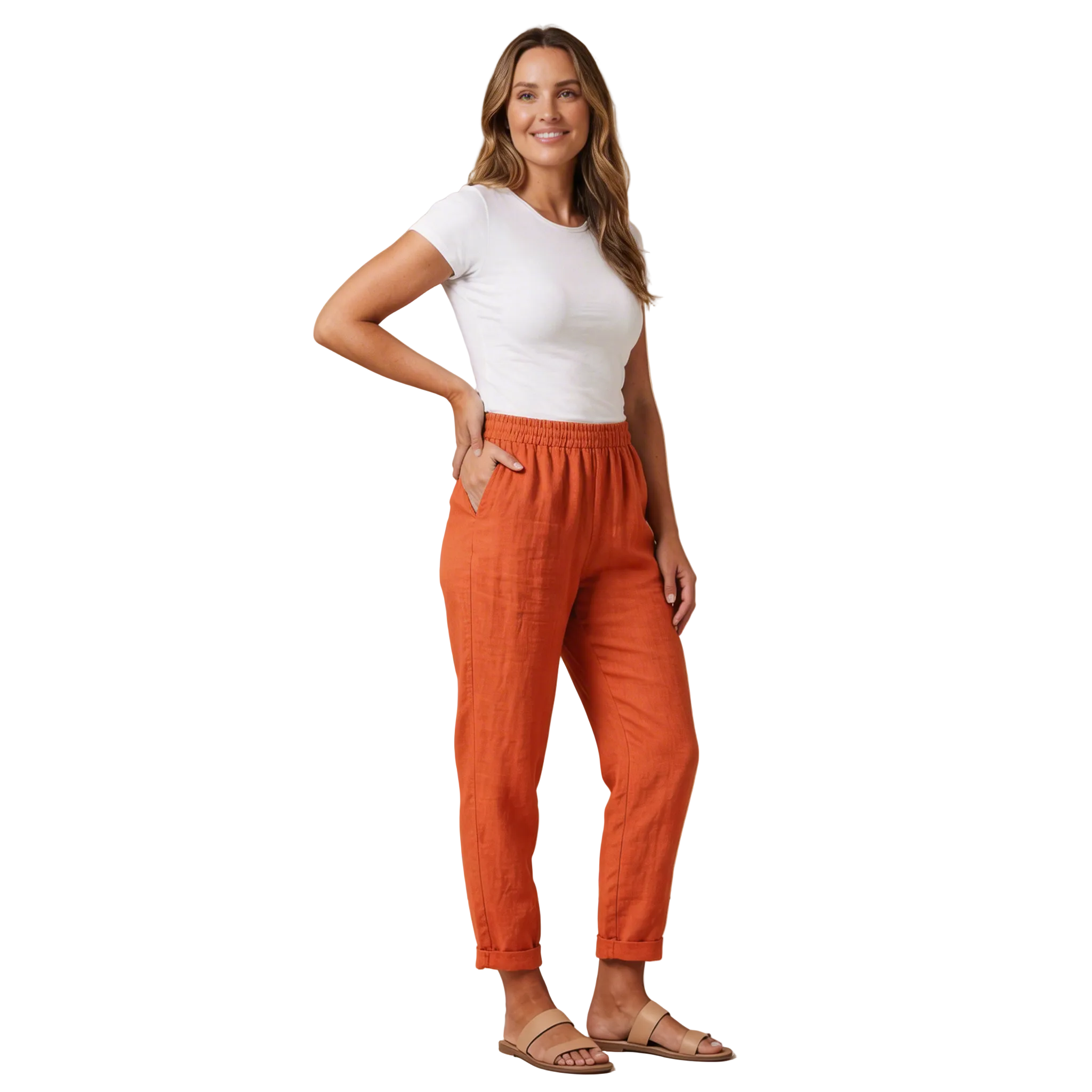 Leinenhose Damen – Lockerer Schnitt & verkürzte Länge