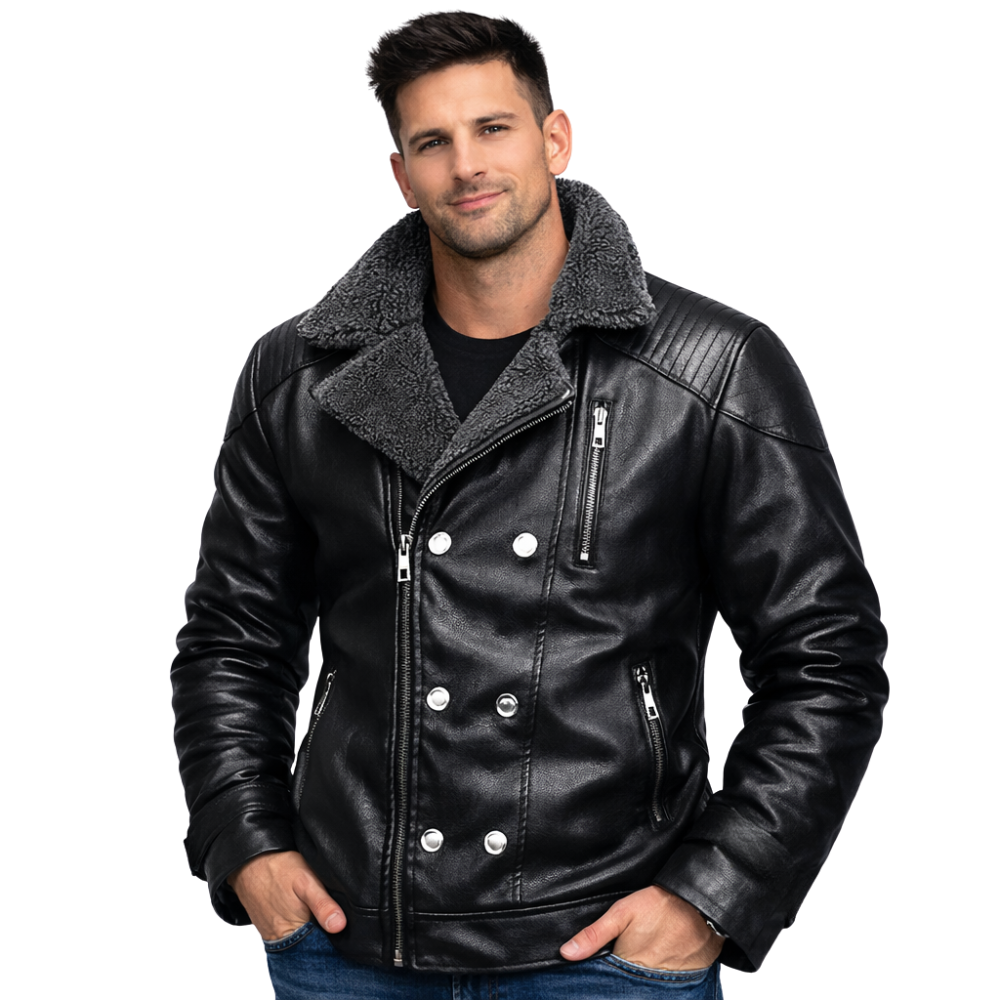 Motorradjacke Herren Reißverschluss moderne Passform