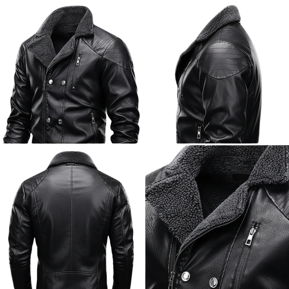 Motorradjacke Herren Reißverschluss moderne Passform