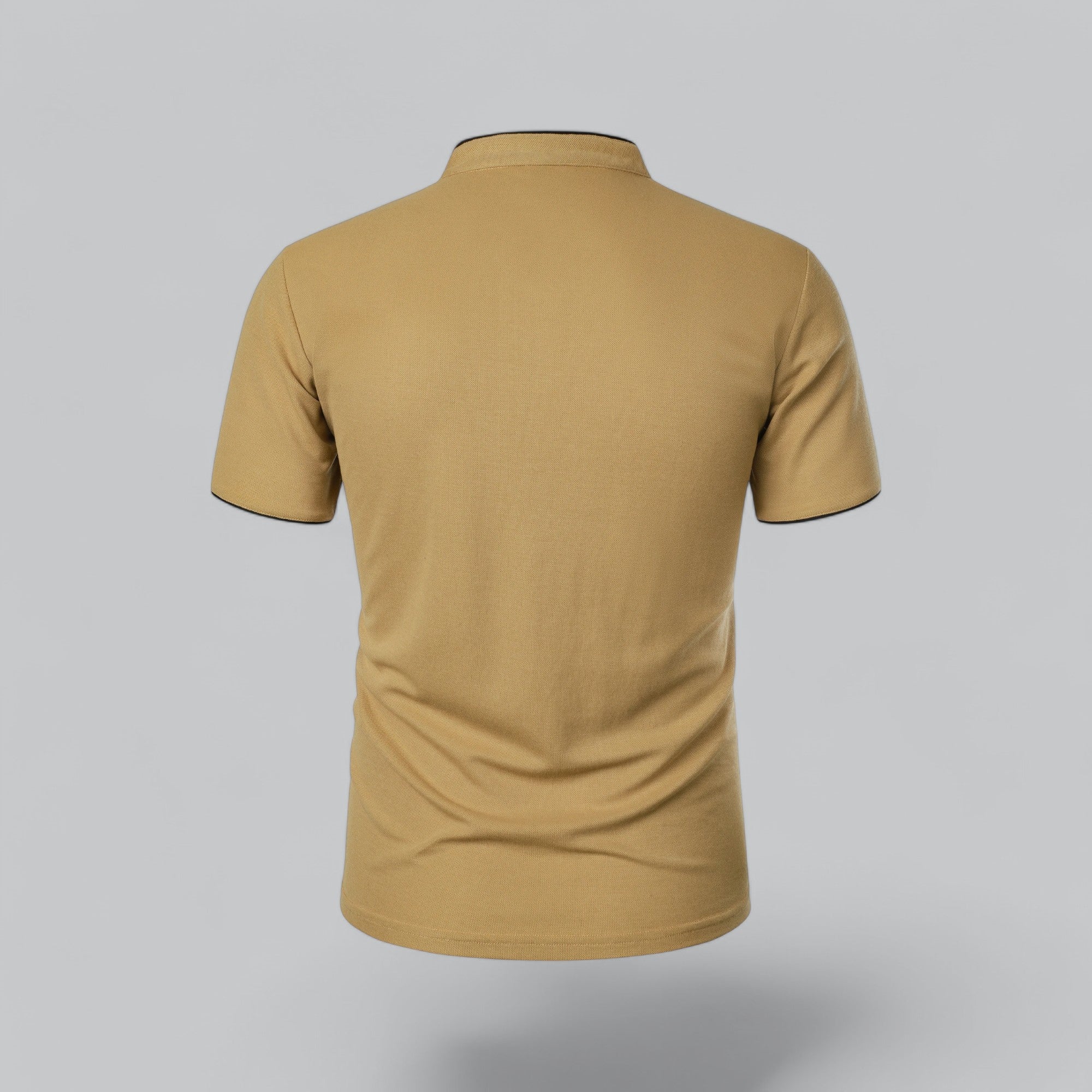 Poloshirt Herren Ohne Kragen Kurzarm Minimalistischer Stil