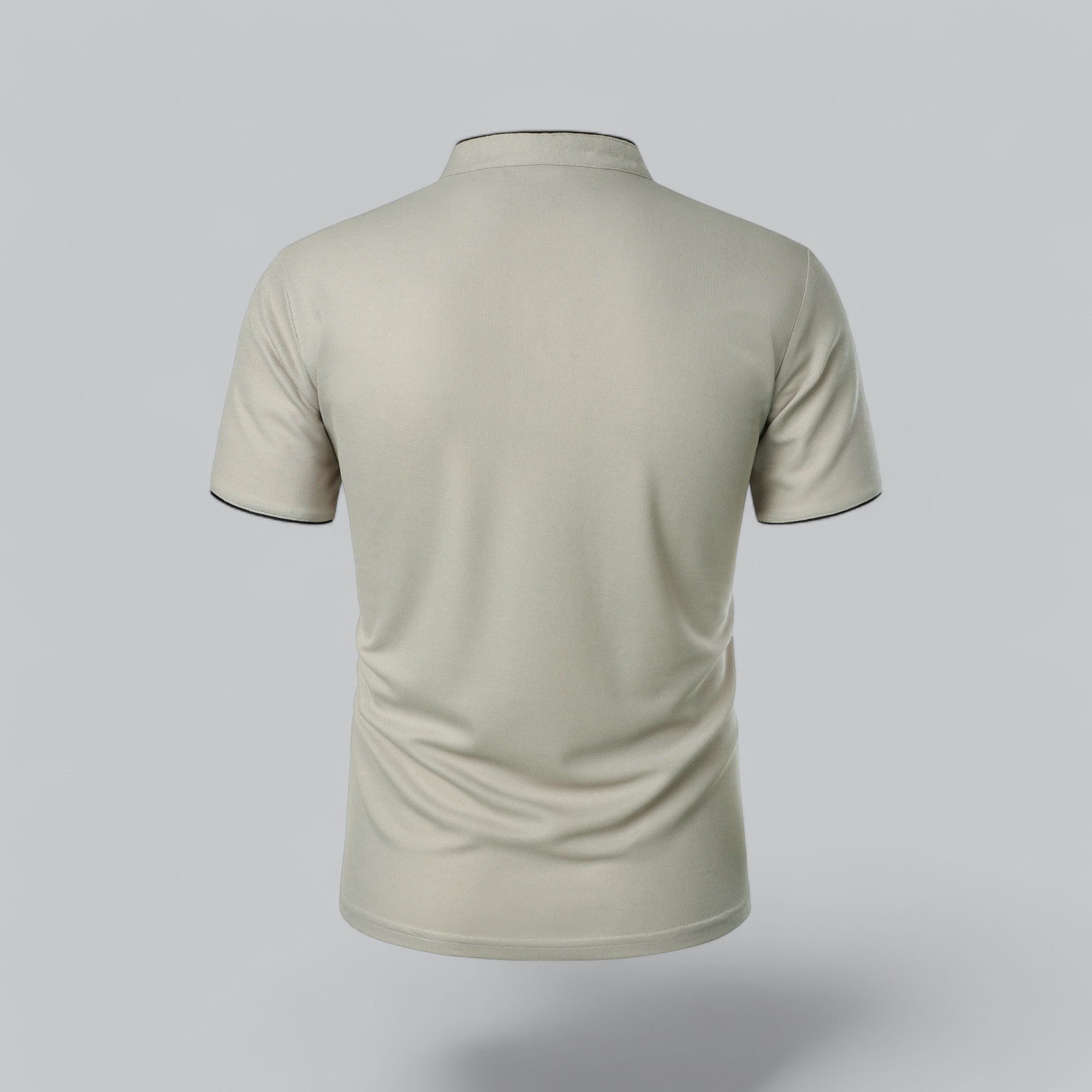 Poloshirt Herren Ohne Kragen Kurzarm Minimalistischer Stil