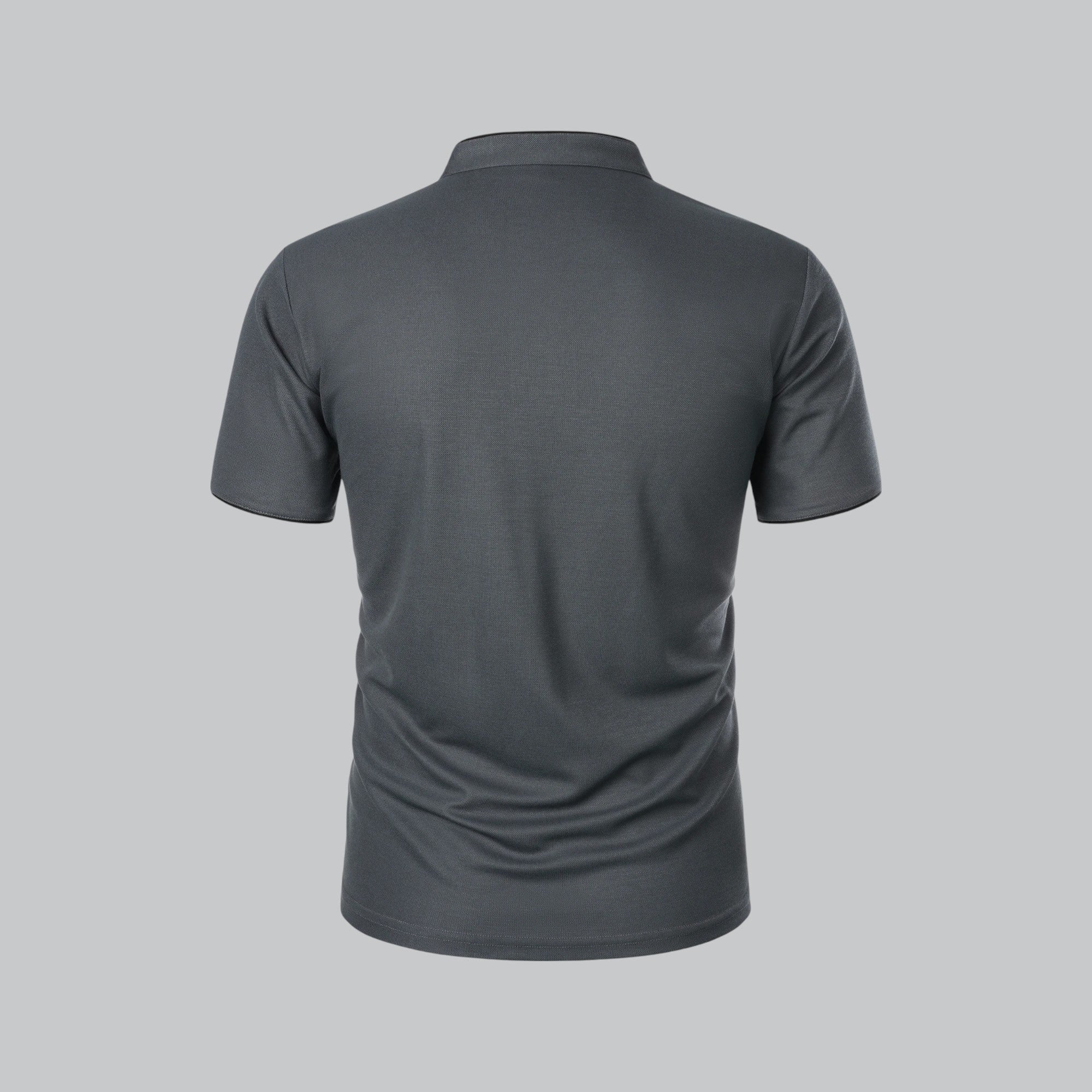 Poloshirt Herren Ohne Kragen Kurzarm Minimalistischer Stil