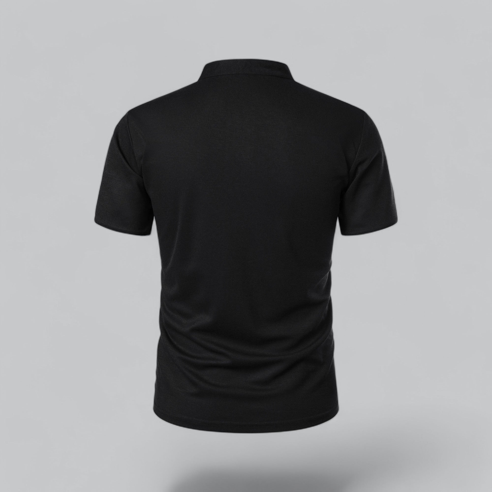 Poloshirt Herren Ohne Kragen Kurzarm Minimalistischer Stil