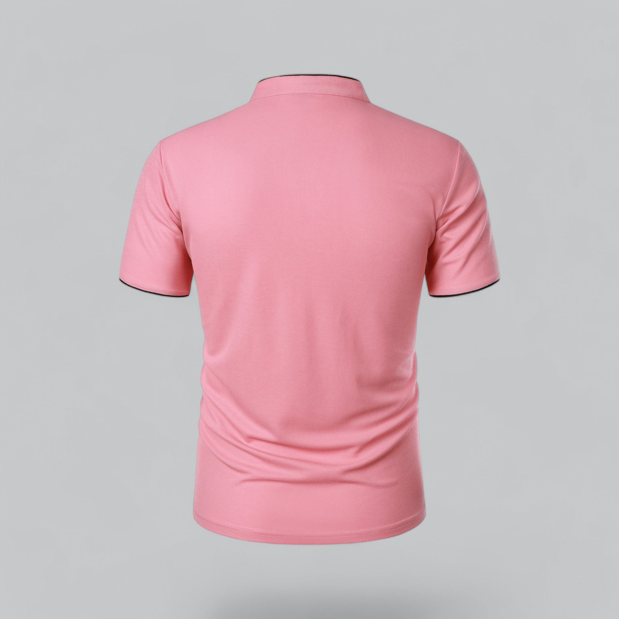 Poloshirt Herren Ohne Kragen Kurzarm Minimalistischer Stil