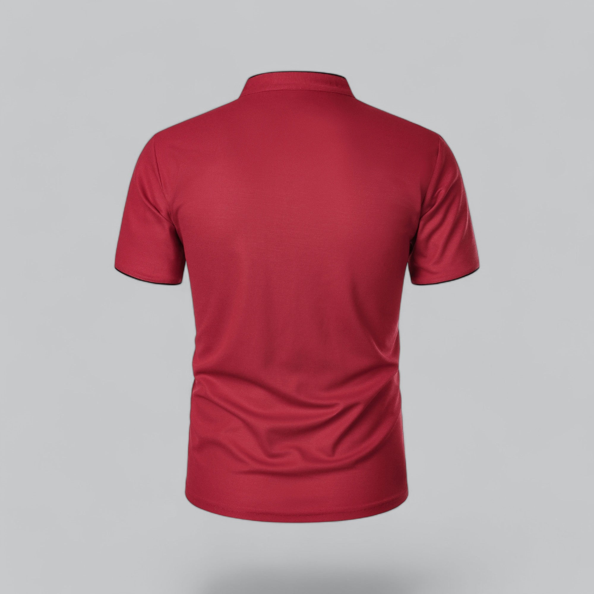 Poloshirt Herren Ohne Kragen Kurzarm Minimalistischer Stil