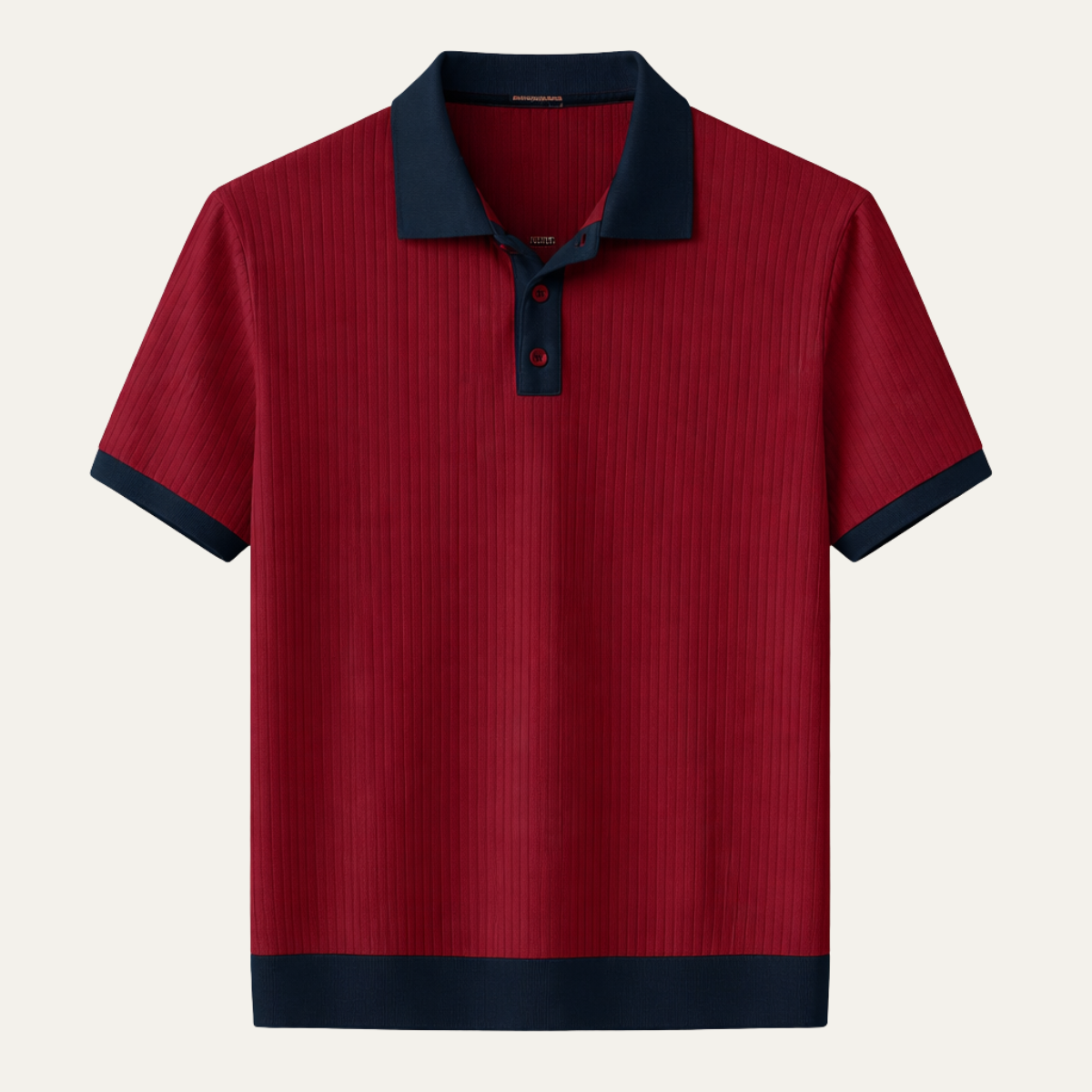 Poloshirt Herren Patchwork Strick Knopfleiste Design