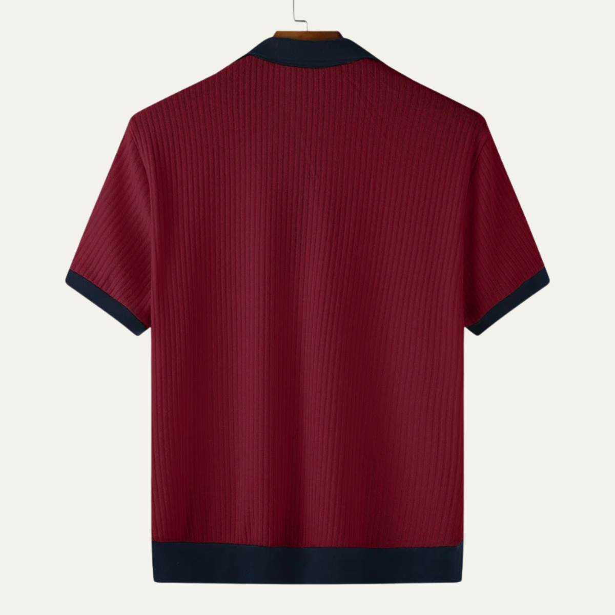 Poloshirt Herren Patchwork Strick Knopfleiste Design