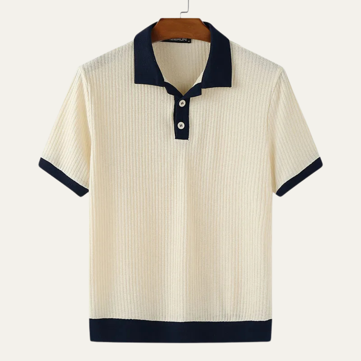 Poloshirt Herren Patchwork Strick Knopfleiste Design