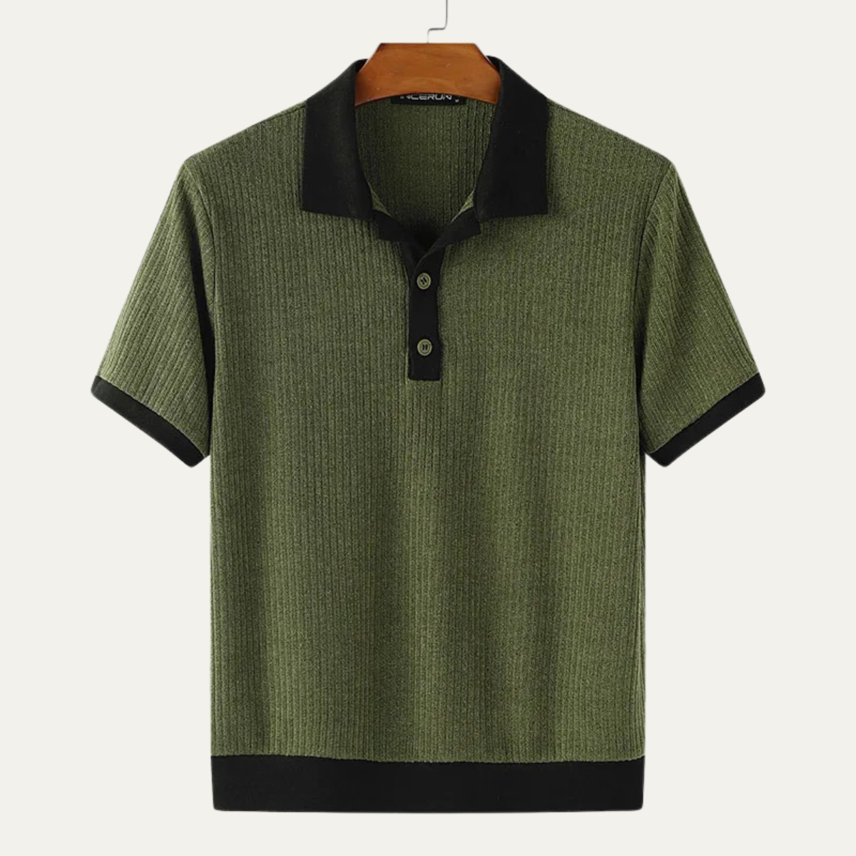 Poloshirt Herren Patchwork Strick Knopfleiste Design