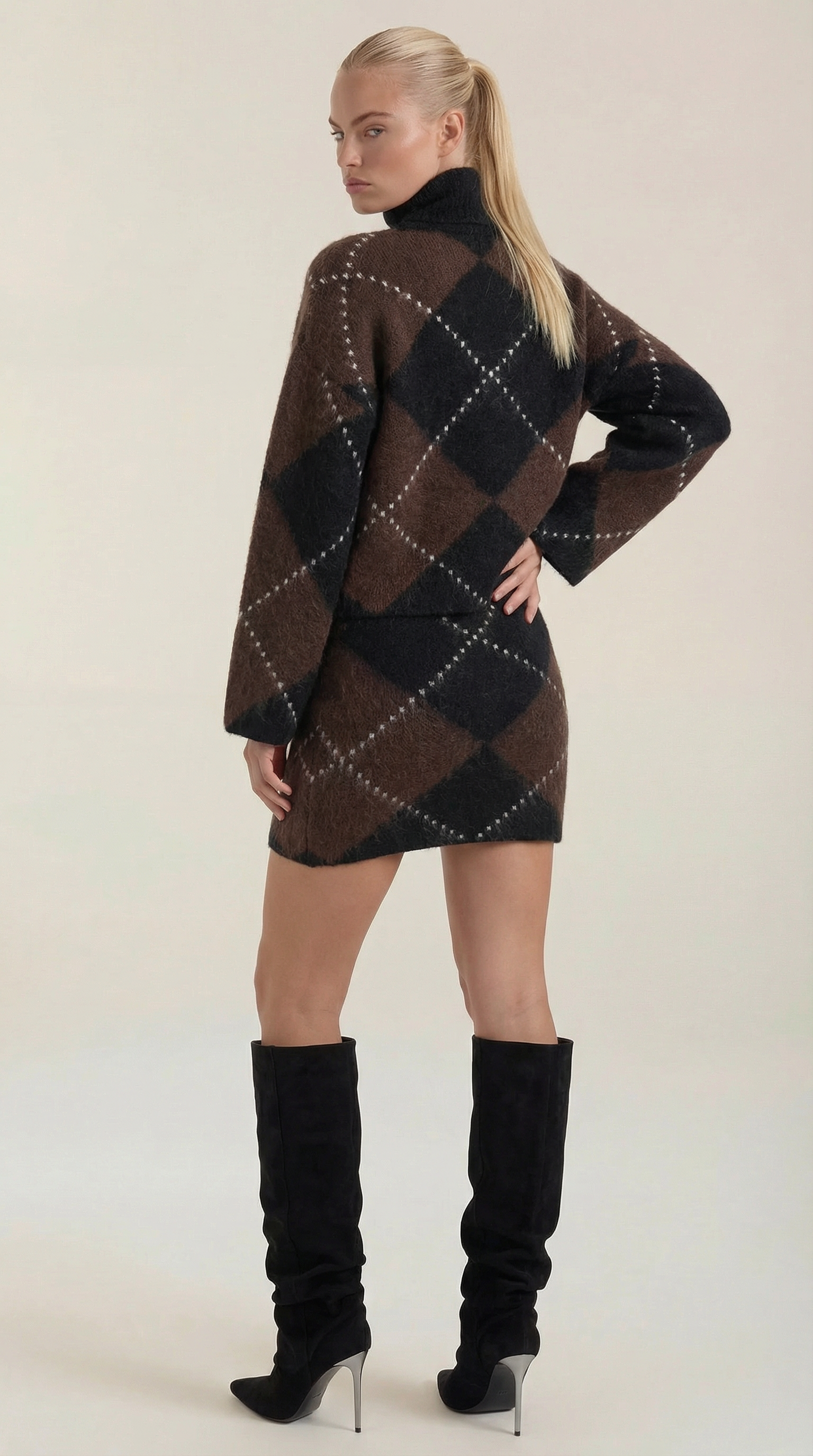Rollkragenpullover Damen Weiter Schnitt mit lockerer Passform