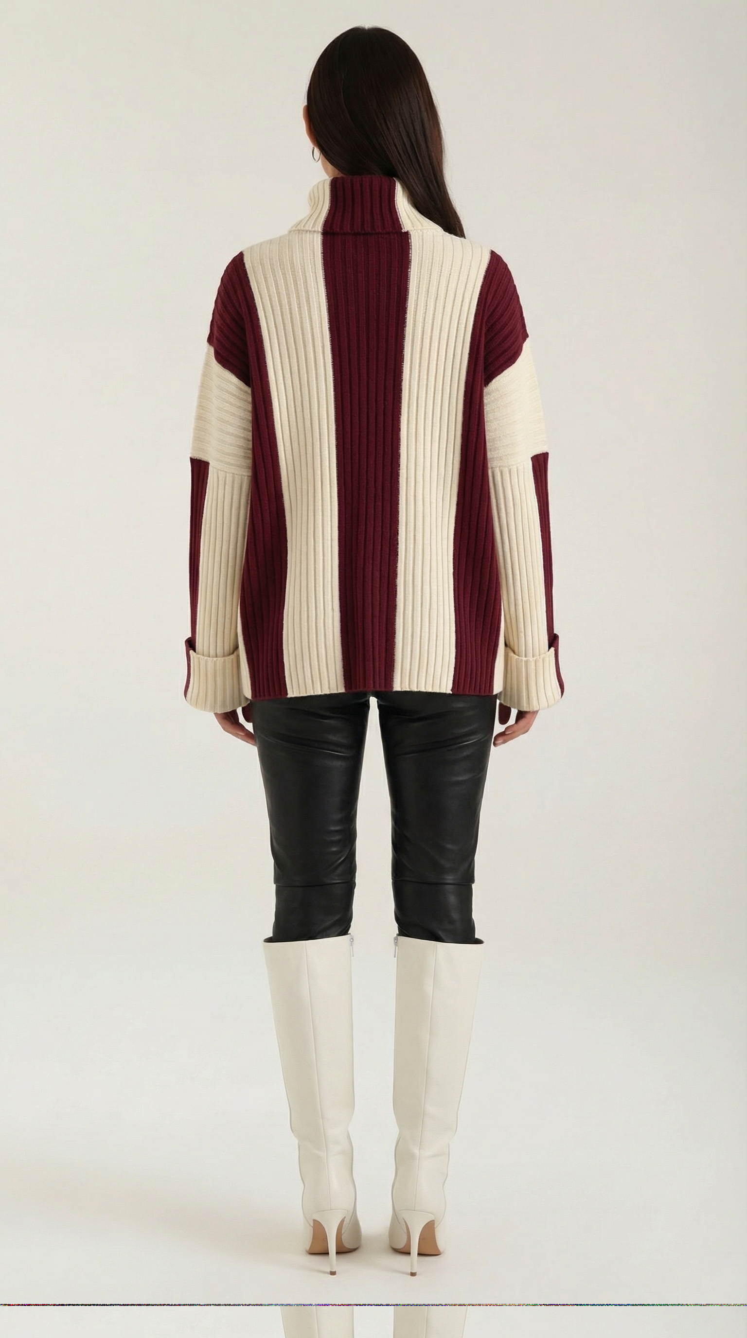Rollkragenpullover Damen Weiter und locker geschnittener Stil