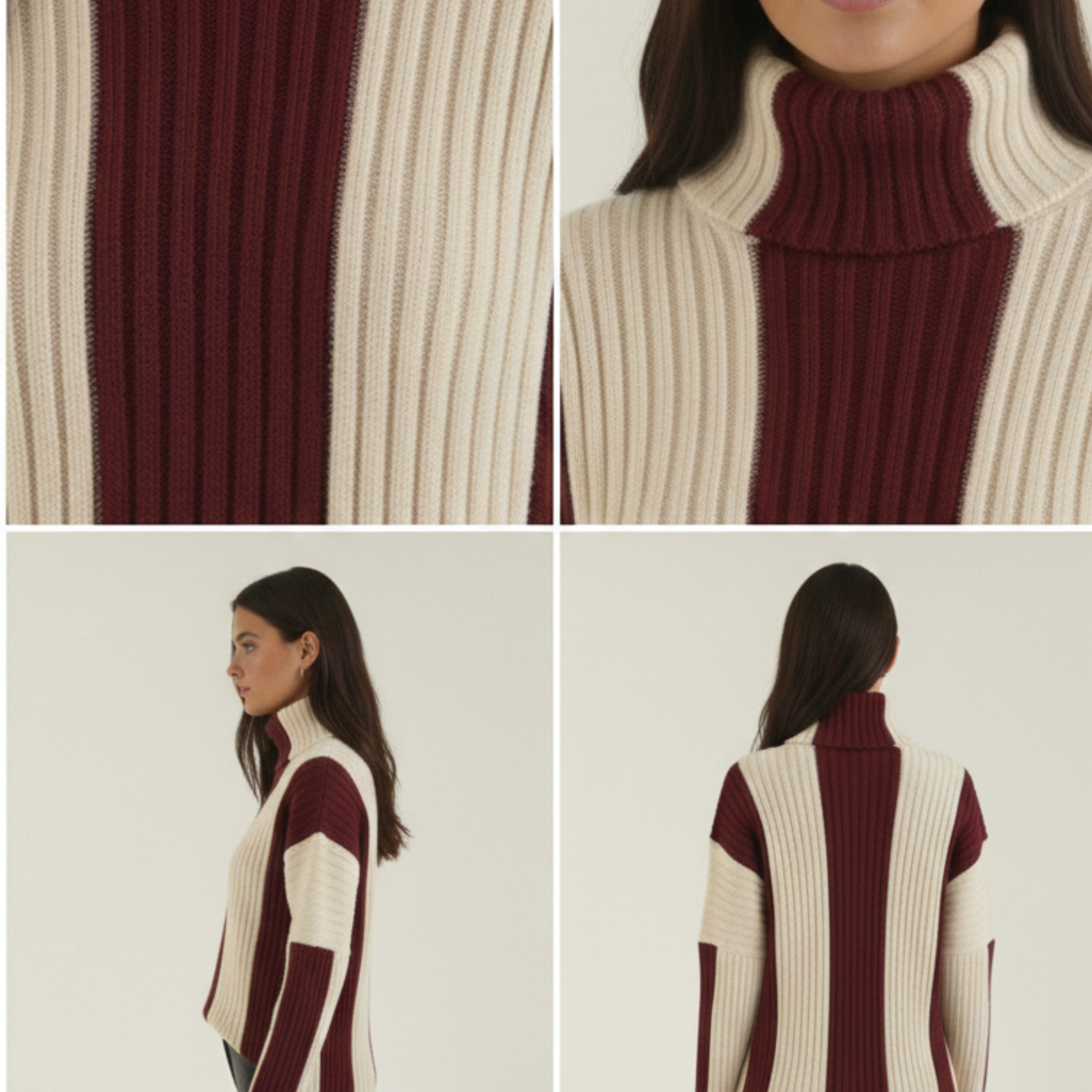 Rollkragenpullover Damen Weiter und locker geschnittener Stil