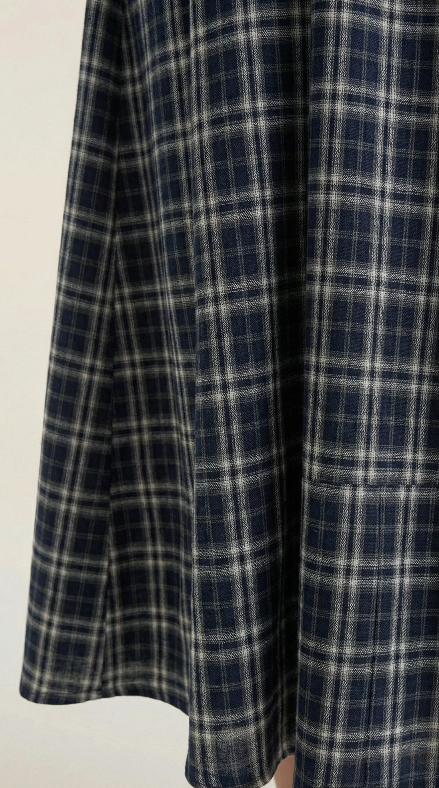 Sommerkleid Damen Midi Aermellos Karomuster Eckiger Ausschnitt